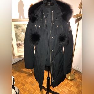 Moose Knuckles Black fox fur coat